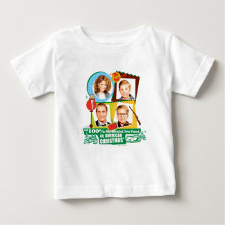 T-shirt Pour Bébé Sanglé Rouge, Deux Fêtes, Tous Noël Américain