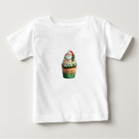 santa claus cupcakes tee shirt baby
