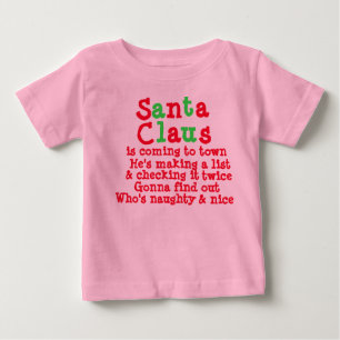 T-SHIRT POUR BÉBÉ SANTA CLAUS VIENT À LA VILLE INFANT CREEPER