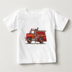 T-shirt Pour Bébé Sapeur-pompier de camion de pompiers de délivranc