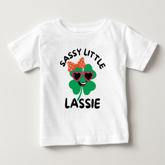 T-shirt Pour Bébé Sassy Little Lassie : St. Patrick's Day Kids Babie (Devant)