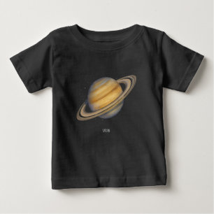 T-shirt Pour Bébé Saturne artistique avec anneaux vibrants