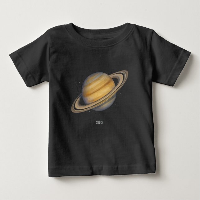 T-shirt Pour Bébé Saturne artistique avec anneaux vibrants (Devant)