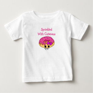 T-shirt Pour Bébé Saupoudré de mignon beignets rose givrés