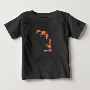 T-shirt Pour Bébé Sauter Renard Rouge