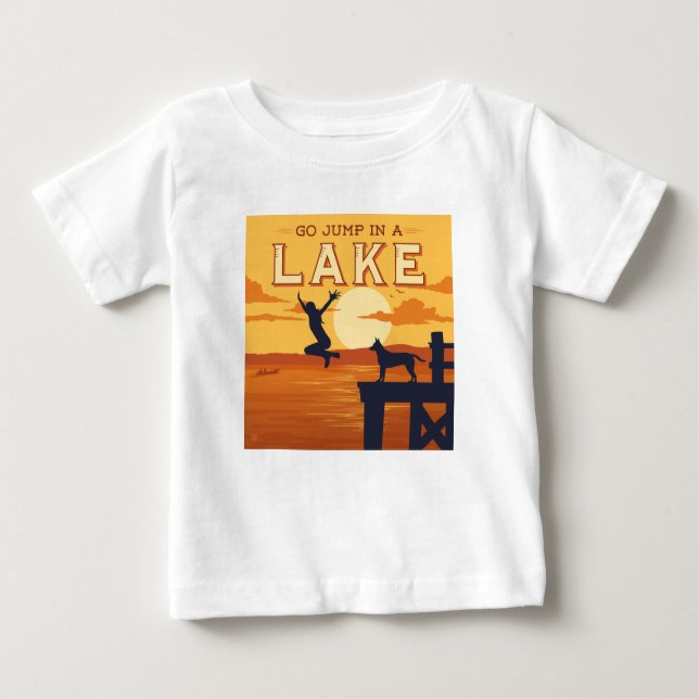 T-shirt Pour Bébé Sauter Sur Un Lac (Devant)