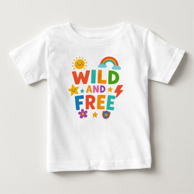 T-shirt Pour Bébé Sauvage et libre (Devant)