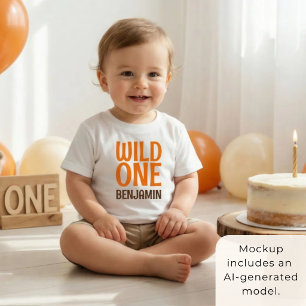 T-shirt Pour Bébé Sauvage numéro un 1er anniversaire