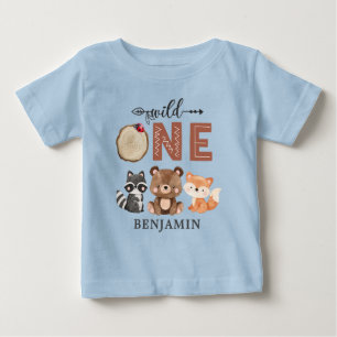 T-shirt Pour Bébé SAUVAGE PERSONNALISÉ UN Woodland premier annivers
