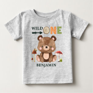 T-shirt Pour Bébé SAUVAGE PERSONNALISÉ UN Woodland premier anniversa