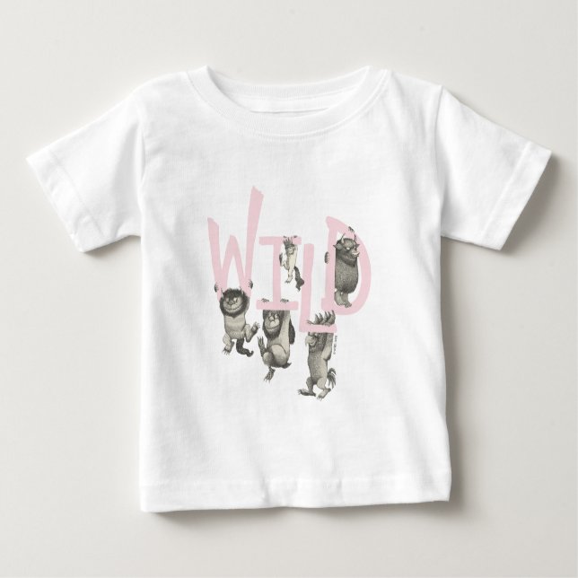 T-shirt Pour Bébé SAUVAGE | Wild Things et Max - Rose (Devant)