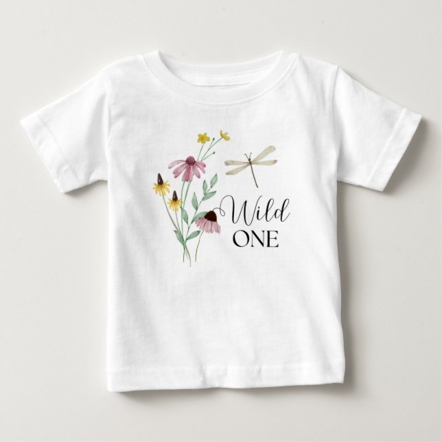 T-shirt Pour Bébé Sauvageon - Chemise florale pour le premier annive (Devant)