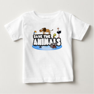 T-shirt Pour Bébé Sauvez la pièce en t de bébé d'animaux