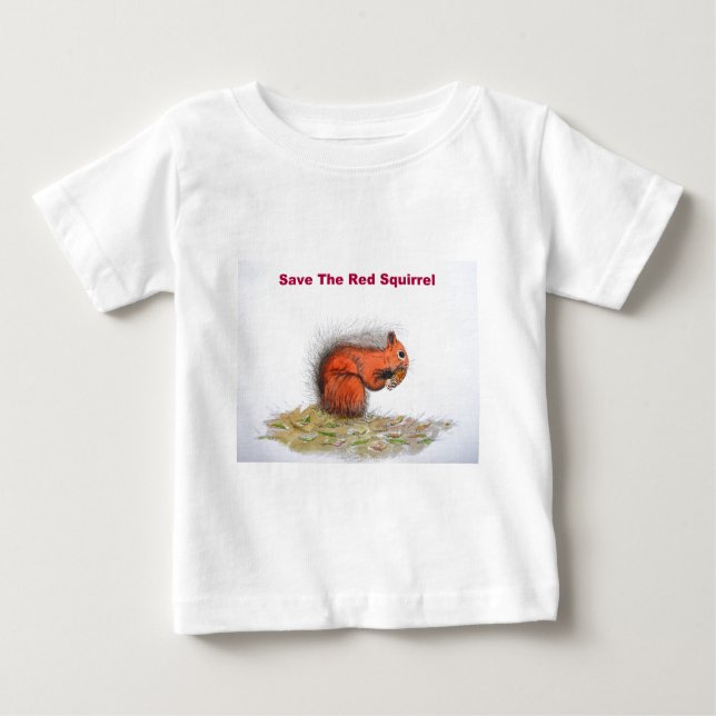 T-shirt Pour Bébé Sauvez l'écureuil rouge (Devant)