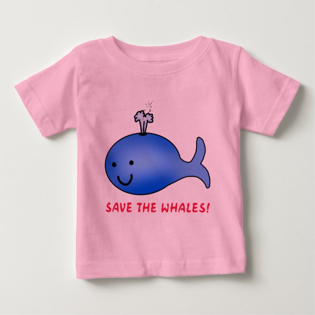 T-shirt Pour Bébé Sauvez les baleines ! (Devant)
