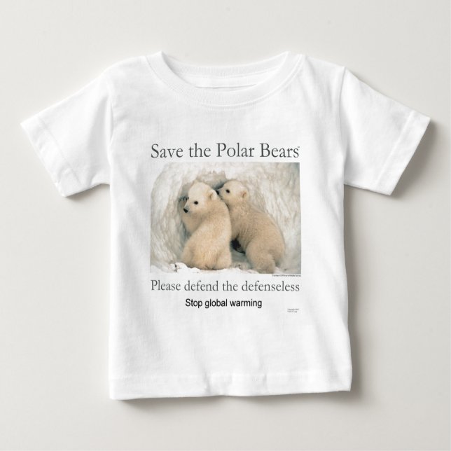 T-shirt Pour Bébé Sauvez les ours blancs (Devant)