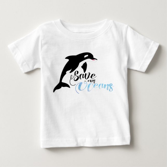 T-shirt Pour Bébé Sauvez nos océans (Devant)