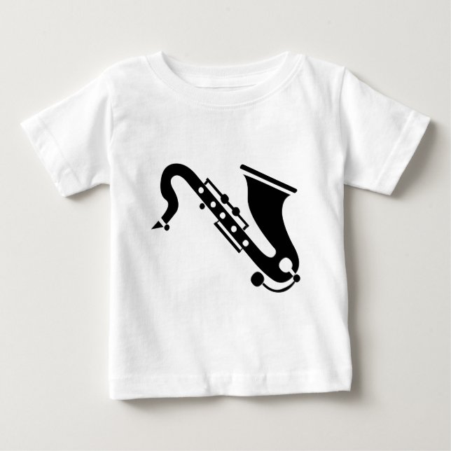 T-shirt Pour Bébé Saxophone - Noir (Devant)