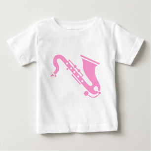 T-shirt Pour Bébé Saxophone - rose