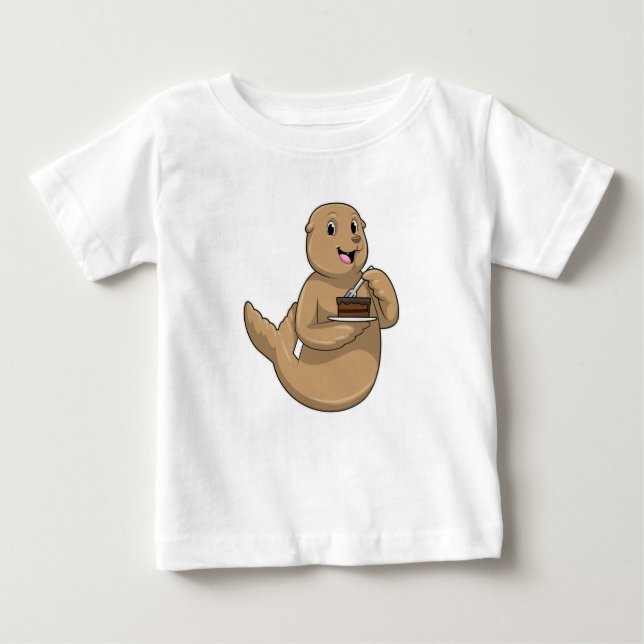 T-shirt Pour Bébé Sceau avec gâteau (Devant)