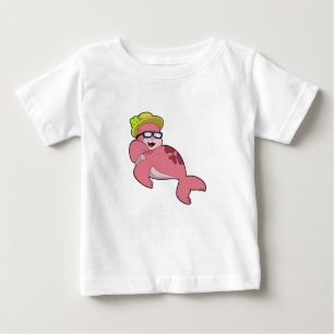 T-shirt Pour Bébé Sceau avec lunettes.PNG