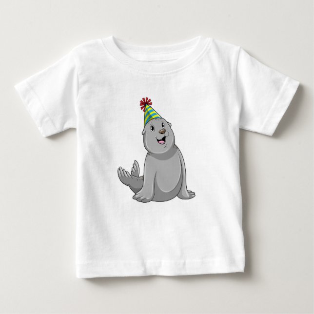 T-shirt Pour Bébé Sceau avec Parti casquette (Devant)