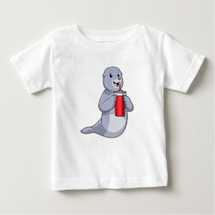 T-shirt Pour Bébé Sceau avec tasse à boire
