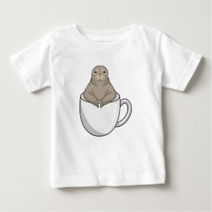 T-shirt Pour Bébé Sceau avec tasse de café