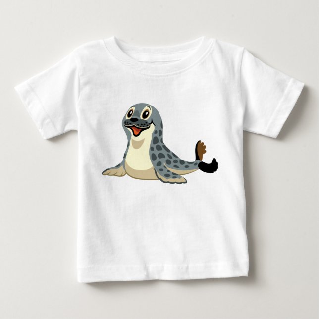 T-shirt Pour Bébé sceau de dessin (Devant)