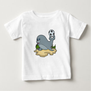 T-shirt Pour Bébé Sceller comme joueur de football avec Soccer