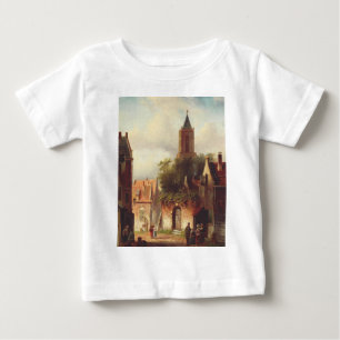T-shirt Pour Bébé Scène de ville hollandaise par Charles Leickert Pa
