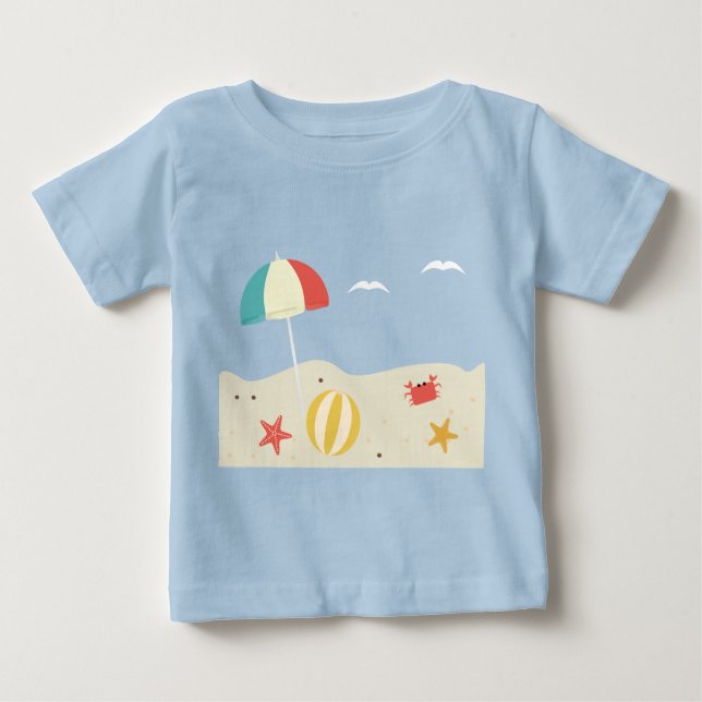 T-shirt Pour Bébé Scène Plage (Devant)