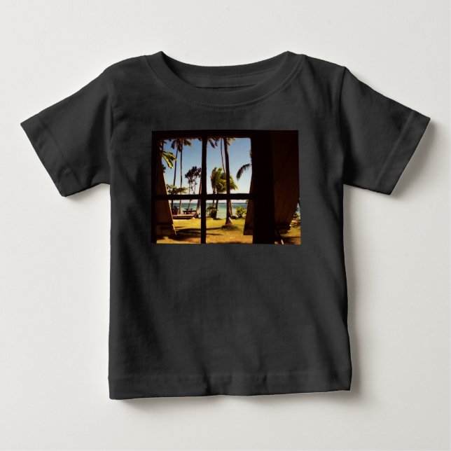 T-shirt Pour Bébé Scène tropicale de plage de Fidji iccnm (Devant)