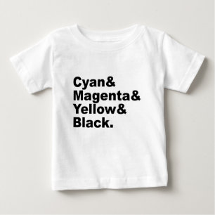 T-shirt Pour Bébé Schéma de couleur Cyan Magenta Jaune Noir CMJN