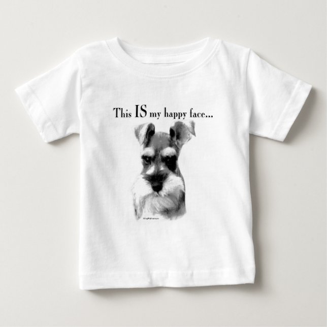 T-shirt Pour Bébé Schnauzer Happy Face (Devant)