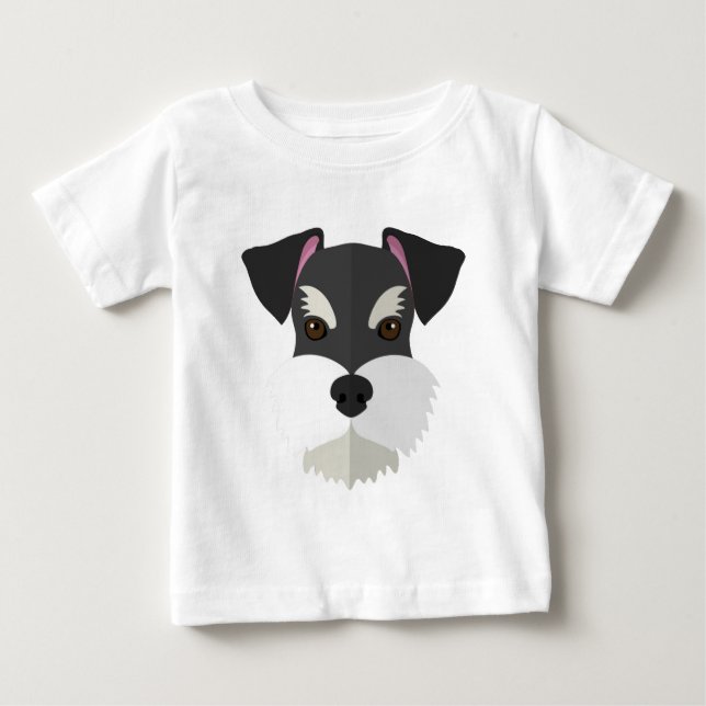 T-shirt Pour Bébé Schnauzer mignon de bande dessinée ! (Devant)