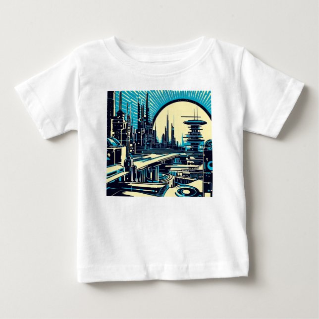 T-shirt Pour Bébé Sciage urbain futuriste SF 3 (Devant)