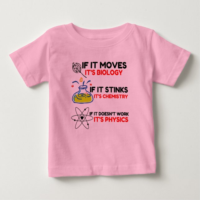 T-SHIRT POUR BÉBÉ SCIENCE BIOLOGY CHIMIISTRY PHYSICS (Devant)