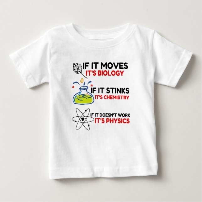 T-SHIRT POUR BÉBÉ SCIENCE BIOLOGY CHIMIISTRY PHYSICS (Devant)