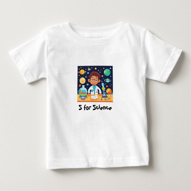 T-shirt Pour Bébé science gamin ( s pour science ) (Devant)