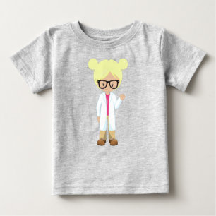 T-shirt Pour Bébé Science Girl, scientifique, mignonne fille, cheveu