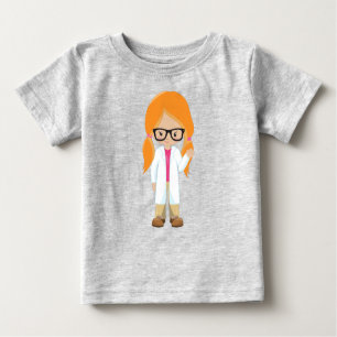 T-shirt Pour Bébé Science Girl, scientifique, mignonne fille, cheveu