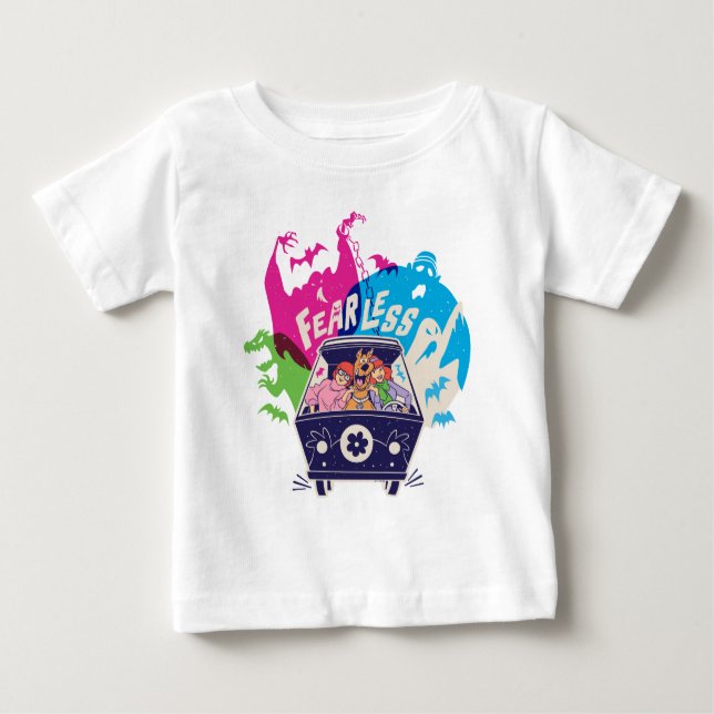 T-shirt Pour Bébé Scooby-Doo | La Machine Mystérieuse Sans Peur (Devant)