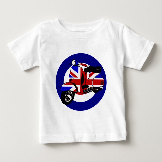 T-shirt Pour Bébé scooter britannique mod sur la cible (Devant)