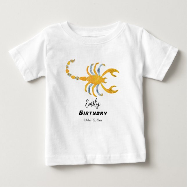 T-shirt Pour Bébé Scorpio Anniversaire Invité d'honneur (Devant)