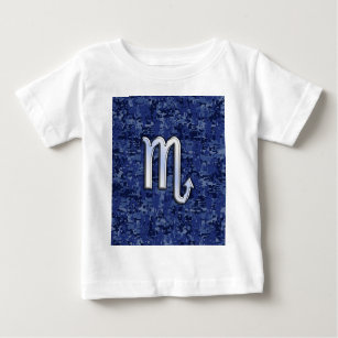 T-shirt Pour Bébé Scorpio Zodiac Symbole de Navy Blue Camo