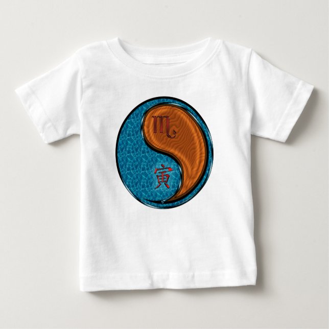 T-shirt Pour Bébé Scorpion & Tigre de Bois (Devant)