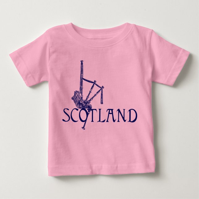T-shirt Pour Bébé Scotland Bagpipes, Scotland Design (Devant)