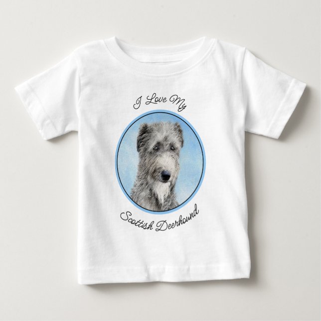 T-shirt Pour Bébé Scottish Deerhound Paining - Original Dog Art (Devant)