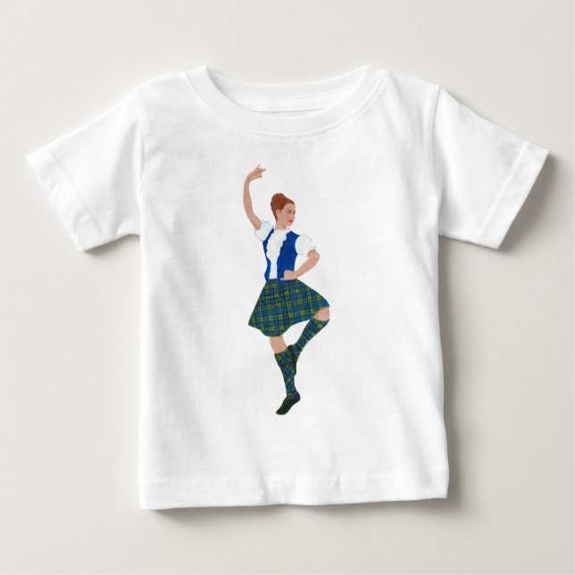 T-shirt Pour Bébé Scottish Highland Dancer - Black Watch (Devant)